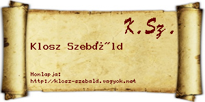 Klosz Szebáld névjegykártya